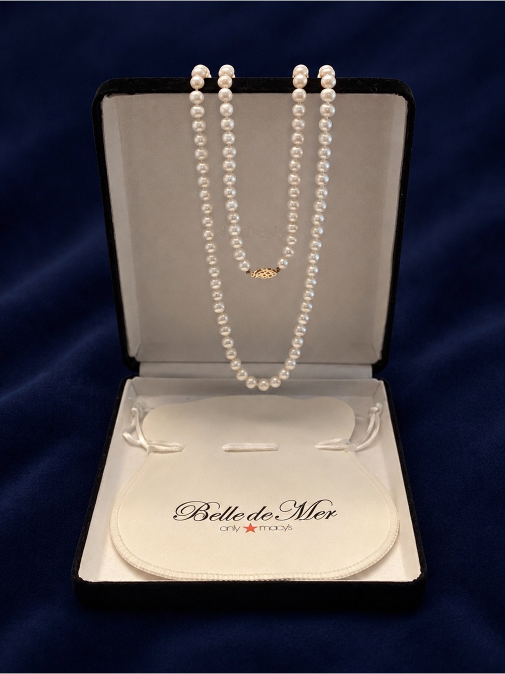 NIB Belle de Mer Cultured Freshwater 30” Pearl Necklace.